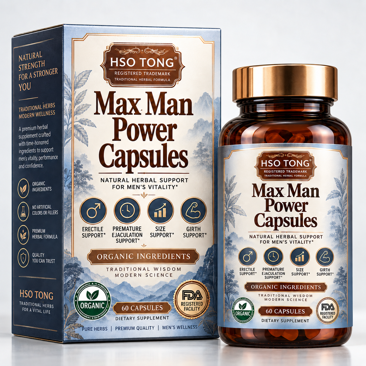HSOTONG Max Man Power — supplied product box bottle artwork