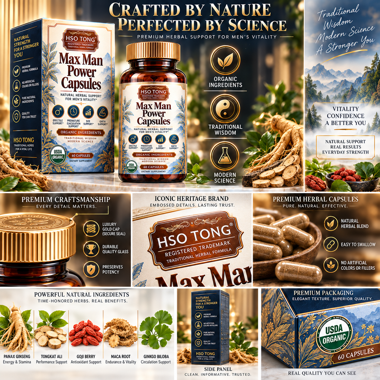 HSOTONG Max Man Power — supplied herbal craftsmanship artwork