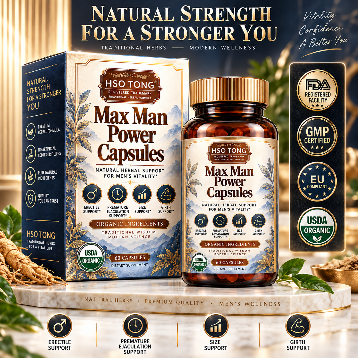 HSOTONG Max Man Power — supplied natural strength promotion artwork